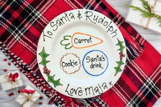 Christmas Eve Plate, Carrot For Santa Xmas Personalised Gift, Father - image 1
