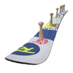 Recycled Snow Ski Coat Rack With Wooden Pegs - Customizable - thumbnail 3