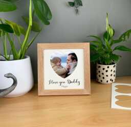 Father's Day Gift, Personalised Family Photo Frame, Office Desk Picture Daddy & Me, We Love You Dad, Daddy's Girl, I Pops - thumbnail 1