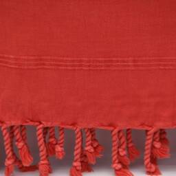 "Stone Washed Throw, Turkish Blanket, Red Blanket, Soft Throw, 67""x85" - thumbnail 4