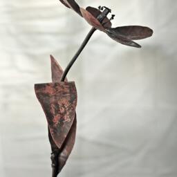 Metal Flower Sculpture, Tulip Blossom, Unfading Eternal By The Steel Style Things, 7Th Copper Anniversary - thumbnail 3