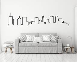Doodled Columbus Skyline Wall Decal Urban City Chic Home Decor - thumbnail 1