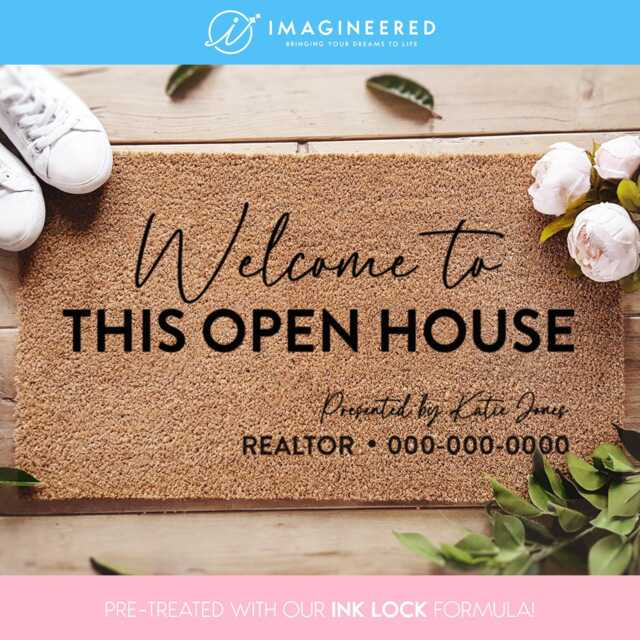 Welcome To This Open House - Couple Gifts Real Estate Doormat Business Realtor Marketing Perfect Gift For New Homeowners - image 1