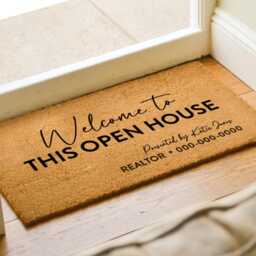 Welcome To This Open House - Couple Gifts Real Estate Doormat Business Realtor Marketing Perfect Gift For New Homeowners - thumbnail 2