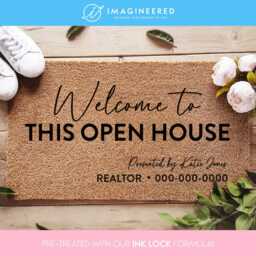 Welcome To This Open House - Couple Gifts Real Estate Doormat Business Realtor Marketing Perfect Gift For New Homeowners - thumbnail 1