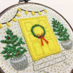 Festive, Christmas Door Embroidery, Home Decor, Signs, Wall Art, Housewarming Present, 5 - thumbnail 2