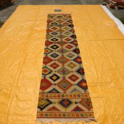 2.5 X 18 Ft Long Hallway Runner Rug, Vintage Wool Kilim Runners, Colorful Tribal Turkish Custom Length Dhurrie