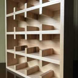 Coffee Mug Shelves, Tea Cup Shelf, Mug Cubby, Wall Mounted Wall Cup Varnish, Wooden Display Cubby - thumbnail 3