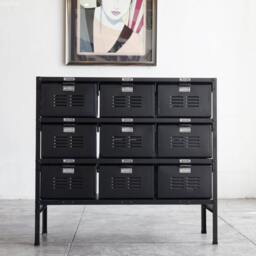 3 X Reclaimed Locker Basket Unit Refinished in Matte Black On Black, Free U.s. Shipping - thumbnail 3