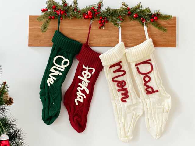 2025 Custom Knitted Christmas Stockings With Names. These Warm Socks Are Holiday Decorations & The Perfect Gift For Your Family - image 1