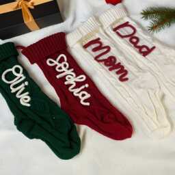 2025 Custom Knitted Christmas Stockings With Names. These Warm Socks Are Holiday Decorations & The Perfect Gift For Your Family - thumbnail 3