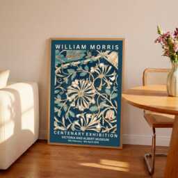 William Morris Honeysuckle Print Vintage Exhibition Poster - thumbnail 1