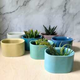 Modern Concrete Planter For Succulents & Cacti, Boho Room Decor - thumbnail 2