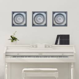 Silver String Art Set Of 3 With Geometric Relief - Modern Metallic Wall Decor Framed - thumbnail 3