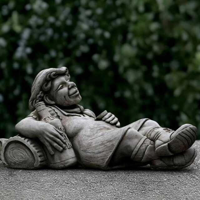Fantasy Relaxion Farmer Statue Concrete Laying Man Sculpture Stone Person Decoration Handmade Ornament Front Door Figurine Gift - image 1