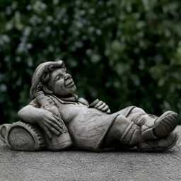 Fantasy Relaxion Farmer Statue Concrete Laying Man Sculpture Stone Person Decoration Handmade Ornament Front Door Figurine Gift - thumbnail 3