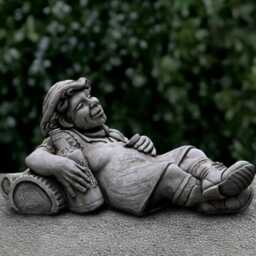Fantasy Relaxion Farmer Statue Concrete Laying Man Sculpture Stone Person Decoration Handmade Ornament Front Door Figurine Gift - thumbnail 4