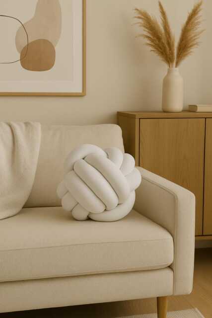 Neutral Home Decor Knot Pillow Ball Throw Pillows - image 1