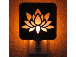 Lotus Flower Blossom Wood Night Light - Zen Decor