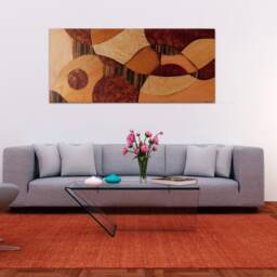 Abstract Wood Marquetry, Minimalist, Modern Design, Woodart, Intarsia, Handcrafted, Wall Hanging - thumbnail 2
