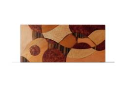 Abstract Wood Marquetry, Minimalist, Modern Design, Woodart, Intarsia, Handcrafted, Wall Hanging - thumbnail 1