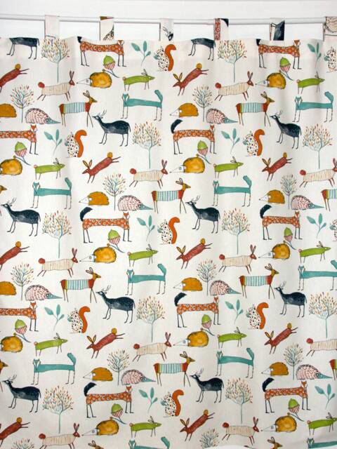 Curtain With Woodland Animals, Custom Length 140 cm-310 cm - image 1