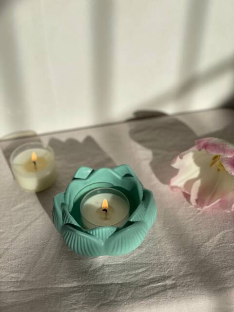 Lotus Candle Holder - Tealight Flower Holder- Tea Light Handmade Yoga - image 1