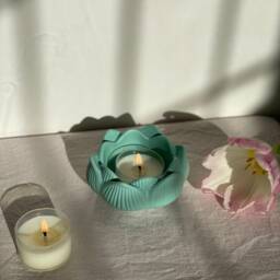 Lotus Candle Holder - Tealight Flower Holder- Tea Light Handmade Yoga - thumbnail 2