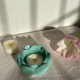 Lotus Candle Holder - Tealight Flower Holder- Tea Light Handmade Yoga - thumbnail 3