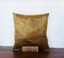 Rustic Tobacco Yellow Velvet Pillow Cover Modern Home Decor - 16x16''