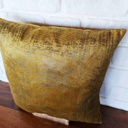 Rustic Tobacco Yellow Velvet Pillow Cover Modern Home Decor - 16x16'' - thumbnail 3