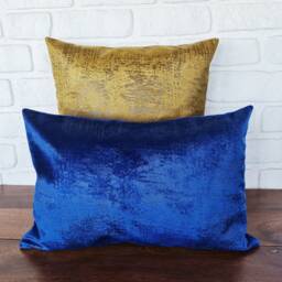 Rustic Tobacco Yellow Velvet Pillow Cover Modern Home Decor - 16x16'' - thumbnail 4