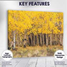 Golden Aspen Forest Autumn Woodland Nature Photography Canvas Wall Art Print Decor Picture Ready To Hang - thumbnail 1