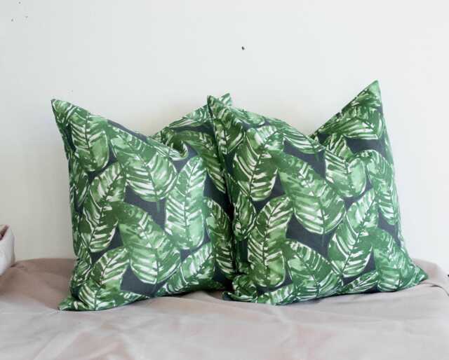 Abstract Lines Pillow Cover Dark Brown Burlap & Cream Velvet Cover - image 1