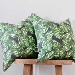 Abstract Lines Pillow Cover Dark Brown Burlap & Cream Velvet Cover - thumbnail 2