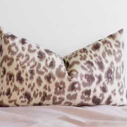 Abstract Lines Pillow Cover Dark Brown Burlap & Cream Velvet Cover - thumbnail 3