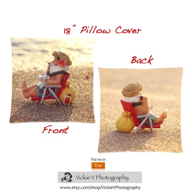 Throw Pillow Cover Beach Santa On Cell Phone Making List Coastal House Christmas Decoration Hawaiian Winter Gift