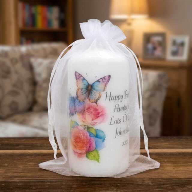 Personalised Birthday Candle Butterfly Mum Gran Auntie Friend - image 1