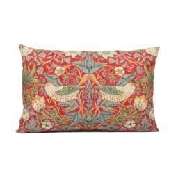 William Morris - Strawberry Thief Crimson/Slate Stunning Iconic Classic Designer Cushion Cover Handmade Home Decor Luxury Throw - thumbnail 2