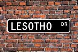 Lesotho Sign, Gift, Souvenir, Keepsake, Wall Decor, Custom Street Quality Metal Sign