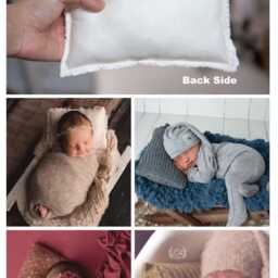 Boho Lace Texture Mini Newborn Pillow For Photography Prop Use Photographers - White Ivory - thumbnail 4