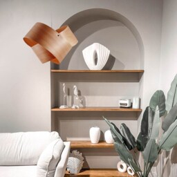 Scandinavian Wood Pendant Light Modern Home Decor Blume Stativ Handcrafted Ceiling Fixture - thumbnail 2