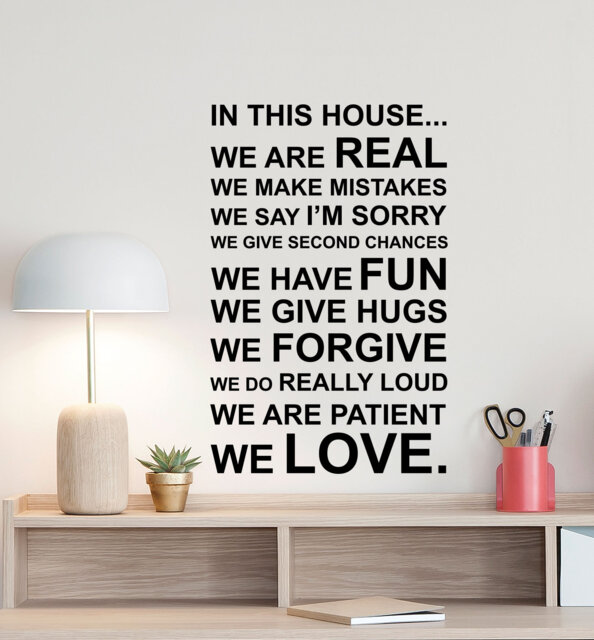 In This House We Are Real Wall Decal Love Poster Family Sign Living Quote Entryway Vinyl Sticker Gift Bedroom Decor Home Art 5-29 - image 1