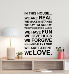 In This House We Are Real Wall Decal Love Poster Family Sign Living Quote Entryway Vinyl Sticker Gift Bedroom Decor Home Art 5-29 - thumbnail 1