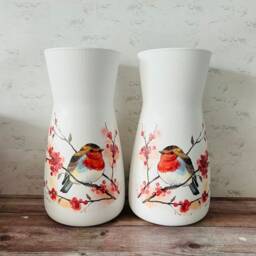 Robin Vase, Gifts, Christmas Decorations, Bird Remembrance Home Decor, Gifts - thumbnail 3