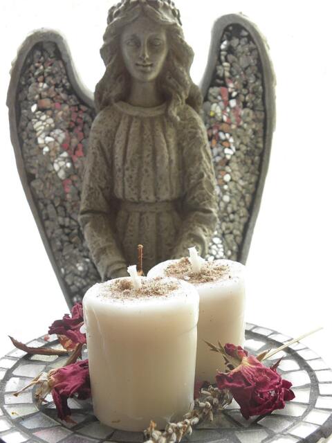 Angelic Protection White Votive Candles - Handcrafted Herbal Ritual, Set Of 2 - image 1