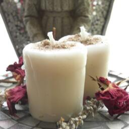 Angelic Protection White Votive Candles - Handcrafted Herbal Ritual, Set Of 2 - thumbnail 2