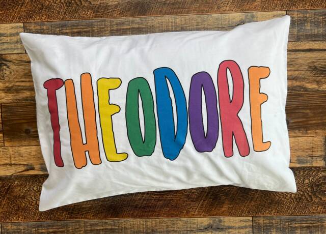 Rainbow Name Toddler Pillowcase Only - Custom Boy's Crib - image 1