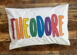 Rainbow Name Toddler Pillowcase Only - Custom Boy's Crib