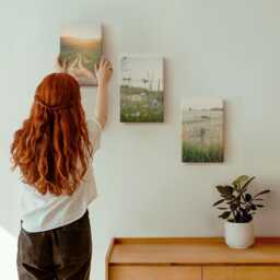 3 Piece Canvas Set - Nature Landscapes With Fields & A Path in The Sun, Green Wall Art Print, Hanging - thumbnail 1
